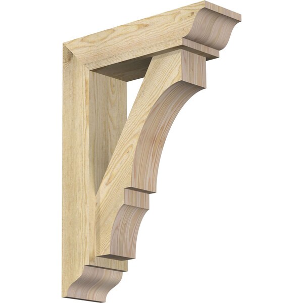 Ekena Millwork Balboa Traditional Rough Sawn Bracket w/ Offset Brace, Douglas Fir, 6"W x 20"D x 28"H BKT0604X20X28BOA01RDF - main